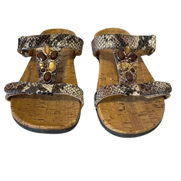 Women’s VIONIC Viviana Jeweled Snakeskin Sandals Shoes - Picture 3 of 5